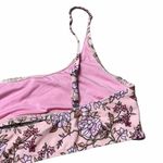 Ris-k  Swimwear Pink Floral Bikini Top Size L Photo 4