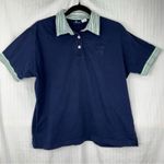 Liz Claiborne Liz Sport Golf Bags Vintage Navy Blue Polo Shirt Women’s Size Large Striped Trim Photo 0