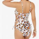 Hula Honey Wild About You Side-Lace One-Piece Swimsuit Juniors small Leopard NWT Photo 1