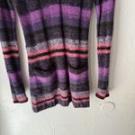 Ashley by 26 International Ashley Sweater Y2k Medium Purple Pink Black Striped Knit Long Sleeve Babydoll Photo 2