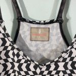 Free People  Movement Black & White Geometric Hot Shot Printed One Piece Sz M Photo 5