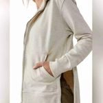 Free People  Baseline Shawl Collar Zip Up Sweatshirt Oatmilk M Photo 4