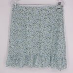 Romwe Floral Crop Top Skirt Two Piece Set Women’s Size Large Blue & Yellow EUC! Photo 9