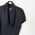EXPRESS [] Black Cowl Neck Ribbed Knit Short Sleeve Sweater Top Size Medium M Photo 2