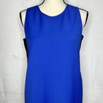 Armani Collezioni  Blue Sleeveless Black Accent Back-Zip Shift Dress Size 4 Photo 2