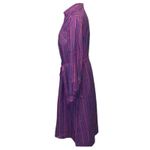 Vintage 70s 80s purple striped shirt secretary dress multi sizes Size L Photo 2