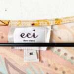 ECI  New York Boho Paisley Beaded Waist Dress Sz M Orange Tan Multicolor Photo 2