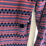 Only Hearts Helena Stuart Mini Dress Eyelet Sheer Striped Navy Blue Red XS Photo 2