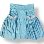 Free People ‎ Cottagecore Pocket Mini Skirt Womens Size XS Blue Boho Photo 0