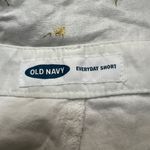 Old Navy White With Gold Palm Trees Linen Blend Casual Everyday Shorts Photo 2