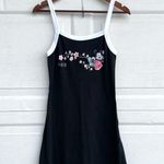 Disney Mickey Unlimited Womens Dress Black White Mickey Mouse Floral Y2K XL Photo 1