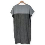 Garnet Hill Merino Wool Women’s Short Sleeve Kangaroo Pocket Dress Grey Small Photo 1