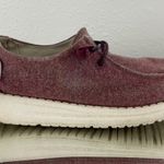 Hey Dude Womens Burgundy Wendy Fabric Drawcord Casual Slip On Loafer Shoes Photo 3