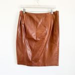 Ralph Lauren  Black Label Cognac Luxury Saddle Lambskin
Leather Skirt Sz 12 Photo 9