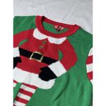 To Be Jolly Christmas Sweater Womens Size XL Santa Body Crew Neck‎ Long Sleeve Green Photo 1