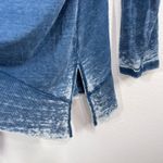 Melrose and Market Women's 3X Blue Mineral Wash Slub Knit Top Raw Hem Side Slits Photo 8