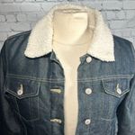 Old Navy Sherpa Lined Jean Denim Trucker Jacket Y2K Vintage Warm Women Sz M NWOT Photo 6