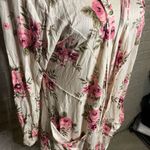 Farmhouse Frocks Floral Long Sleeve Draped Open Front Cardigan Size Large Pink Photo 1
