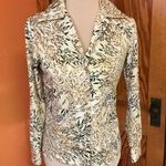 Vintage 70s leaves polyester shirt Photo 3