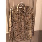 Equipment Femme Snake Print Silk Blouse in Brown/ Tan Size M Photo 6