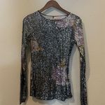 Free People Intimately Gold Rush Floral Sequin Long Sleeve Top Photo 5