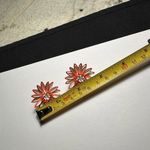 Trifari Vintage Crown Enamel Flower White & Orange Gold Tone Clip On Earrings Photo 6