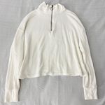 Urban Outfitters Cropped Half Zip Ribbed Sweatshirt Photo 2