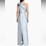 Sachin + Babi NWOT BONNIE one shoulder bow sliver gown Sz 12 Photo 3