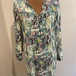 Anthropologie Dolan Left Coast Collection Teal, Olive & Cream Viscose Dress Photo 0