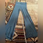 Elan  Sapphire Blue Comfy Front Slit Flare Wide Leg Ribbed Pants Size M NWT Photo 5