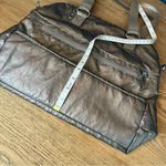 Kipling  Doris Croc Embossed Handbag Purse Tote Metallic Silver Gray Photo 9