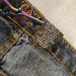 Gazoz Size 16 Embroidered Pocket Zip Up Ramie Cotton Stretch Cropped Jeans Blue Photo 3