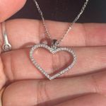 14k gold heart charm with sterling silver chain Photo 1