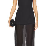 NWT SNDYS Chloe Strapless Sheer Dress Black Small Photo 0