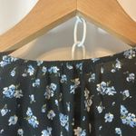 Madewell Blue Prairie Floral Short Half Sleeves Gathered Tie V-Neck Blouse Top Photo 6