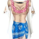 Vintage LA Imprints Bikini Body Beach Shirt Swim Cover One Size White Size undefined Photo 0