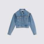 Sandro Blue Denim jacket with lace Photo 1