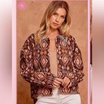 NWT Savanna Jane Printed Aztec Western Corduroy Jacket with Rhinestone Photo 1