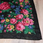 Large square Metallic floral scarf Black Photo 2