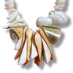 Free People  Ariana Ost Bohemian Beachy Retro 70s Shard Spike Shell Necklace NWT Photo 4