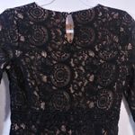 Roolee  Black Lace Nude Sheath Dress Event Size XS Photo 7