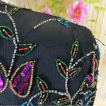 PAPELL BOUTIQUE EVENING Black Silk Beaded Cardigan Size L Size L Photo 5