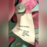 Rare Bessi Silk Blouse Pink & Green Geometric Retro Print Designer Italy Pucci 8 Photo 5