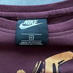 Nike  Womens Metallic Gold Graphics Brown Long Sleeve Tee T-Shirt Medium Photo 3