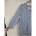 Talbots Blue Ribbon Tie Back Pima Cotton Sweater Women L 3/4 Sleeve Minimalist Photo 5