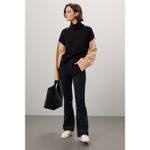 Sanctuary  Black Tan Colorblock Long Sleeve Turtleneck Pullover Sweater Medium Photo 2