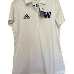 Adidas  Washington Huskies white polo‎ size S Photo 0
