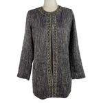 Chico's Embellished Gem Duster Jacket Tweed Dressy Long Cardigan Size Small Photo 12