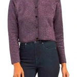 ZARA Metallic Knit Cardigan Women's Medium Purple Party Cropped Holiday Glam Photo 0