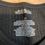 Wild Fable Women's Black Metallic Short Sleeve Baby T-Shirt - Size Medium - NWT Photo 1